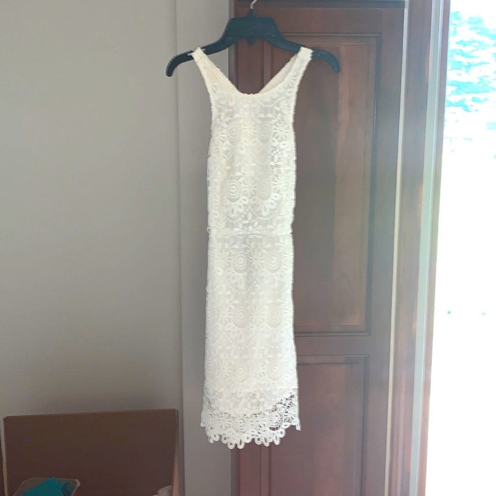 Hollister xs white crochet dress